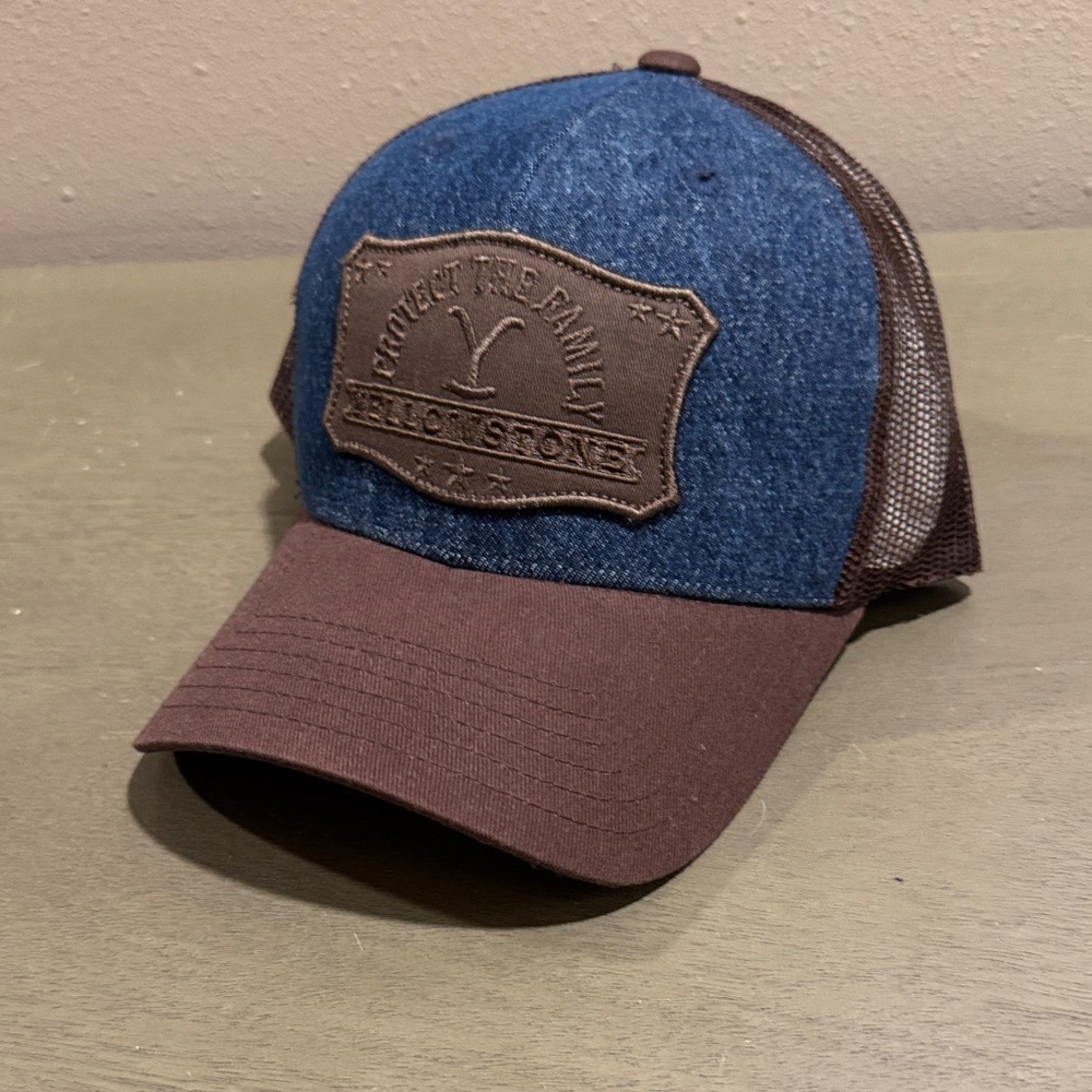 NWT “Protect the Family” Yellowstone Blue and Brown Trucker Cap OS
